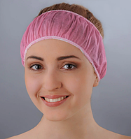 Doily Пов'язка для волосся одноразова 10 шт (спанбонд, рожевий, стандарт)
