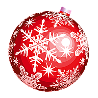 Магнит на холодильник Новогодняя игрушка шар красный снежинка 150в*150ш
