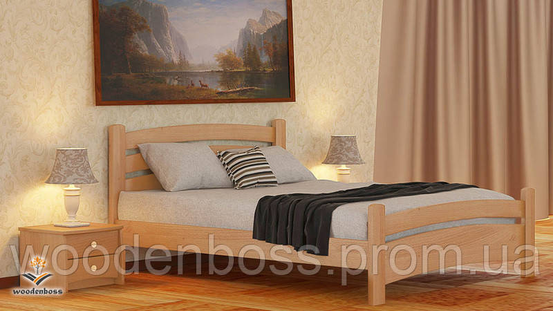 Ліжко полуторне від "Wooden Воѕѕ" Мілана Екстра (спальне місце - 140х190/200)