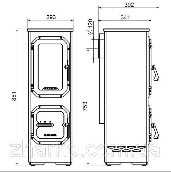 Печь-буржуйка Colorado black 5 kW - фото 2 - id-p247636951