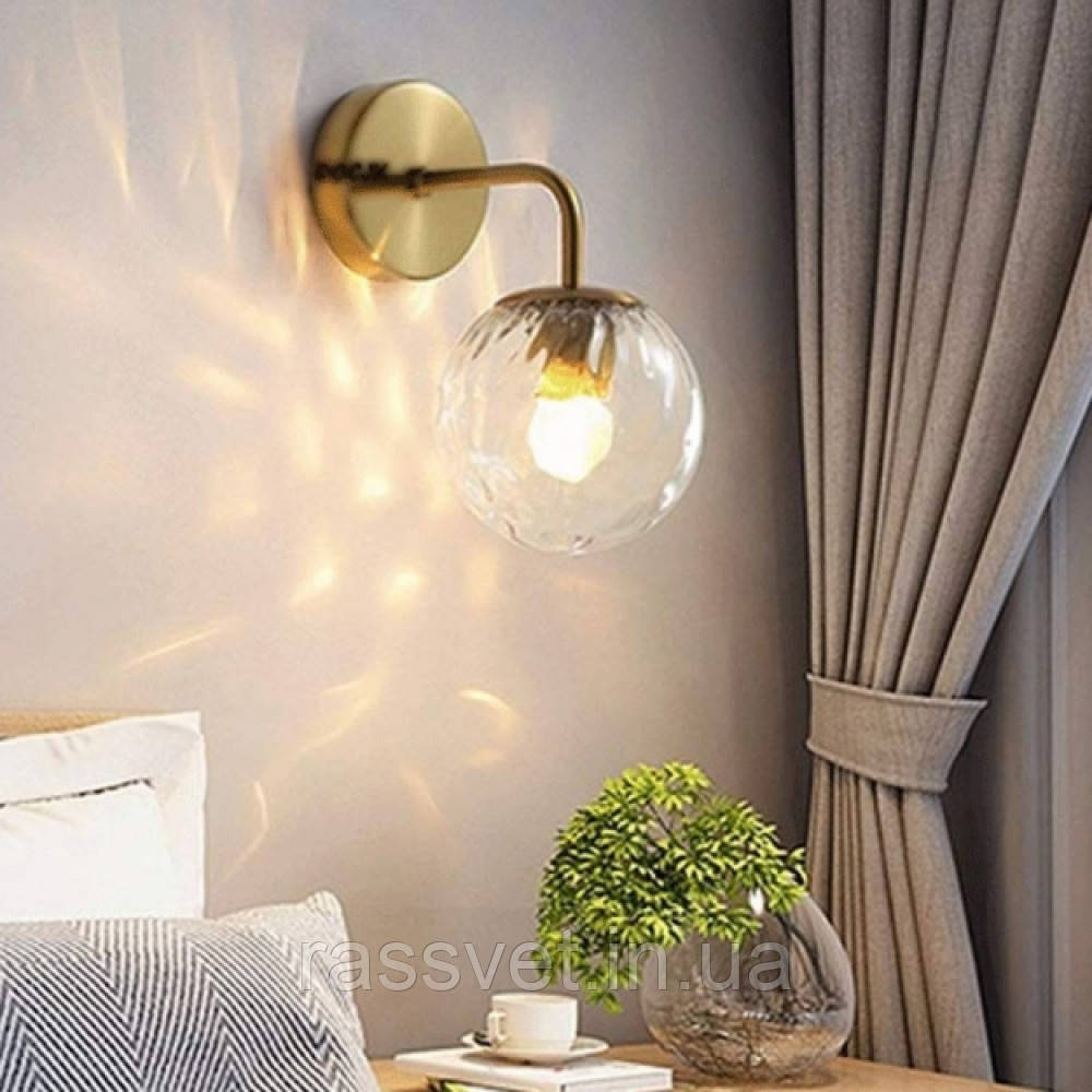 Бра LED BALL GOLD/CLEAR D15