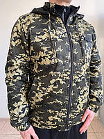Куртка камуфляж для охоты и рыбалки расцветка Темный пиксель утепленная на флисе 48-58