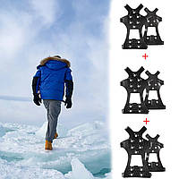 Ледоступы на обувь на 10 шипов, размер M (35-40) Комплект - 3 пары. Шипы на обувь от гололеда