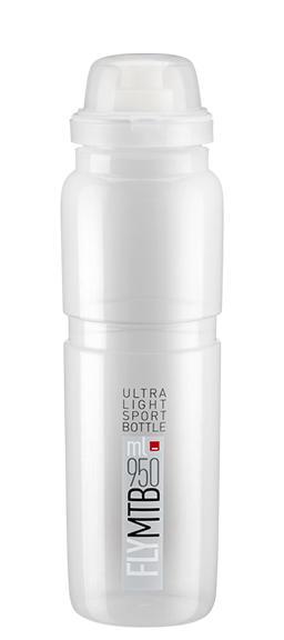 Фляга ELITE Fly MTB прозора з сірим лого 950ml