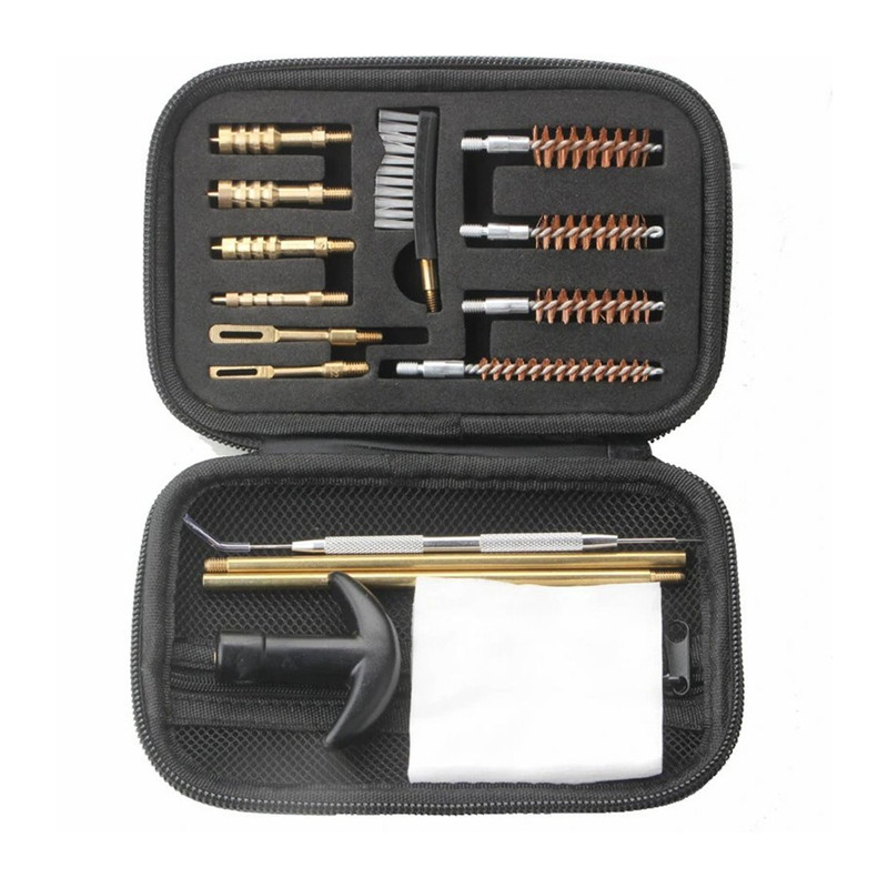 Набір для чищення ствола зброї, шомпол прямий, 15 предметів у чохлі, фото 1
