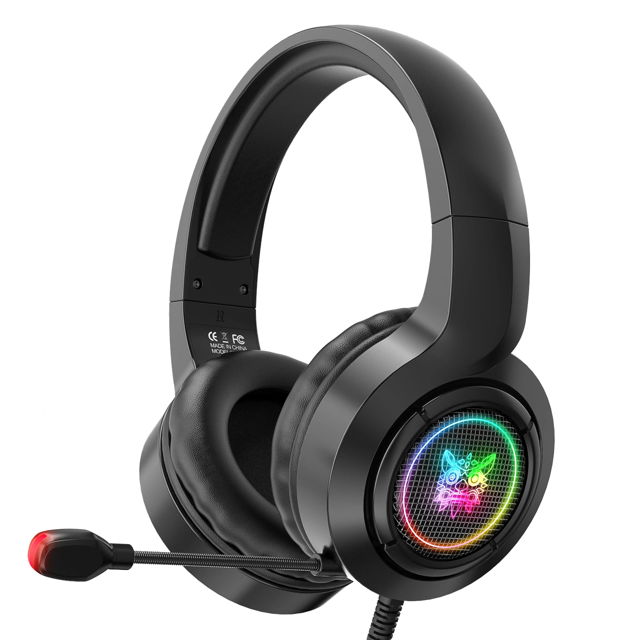 Ігрові стерео накладні навушники з мікрофоном і підсвіткою ONIKUMA Gaming LED X1 Чорні, фото 1