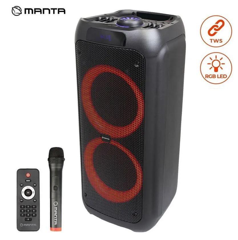 Акустическая портативная беспроводная колонка Manta SPK5310PRO + микрофон + пульт
