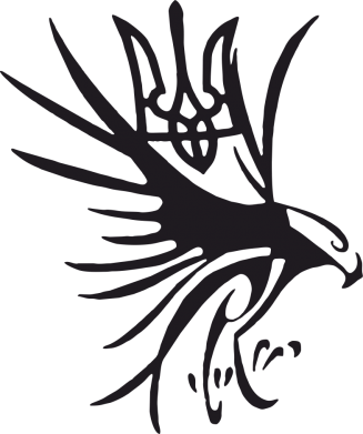 Наклейка на автомобіль «Сокіл та герб України» з оракалу