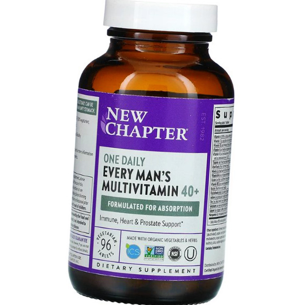 Вітаміни і мінерали для чоловіків 40+ New Chapter One man's Daily Multivitamin 40+ 96 вег таб