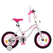 Велосипед дитячий PROF1 14д. Y1494, біло-малинового кольору, фото 2
