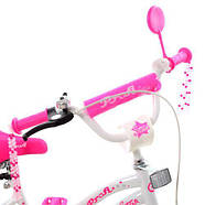 Велосипед дитячий PROF1 14д. Y1494, біло-малинового кольору, фото 3