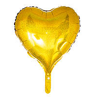 Шар надувной "Сердце" (gold), Elisey, Фольга 10 шт