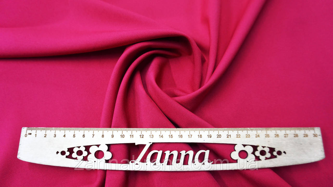 Тканина креп-костюмка однотонна колір малиновий, фото 1
