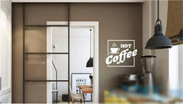 Вінілова інтер'єрна наклейка декор на стіну та шпалери «Hot COFFEE» з оракалу