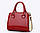 Стильна жіноча сумка Valenkuci червоний з косметичкою і брелоком, фото 5