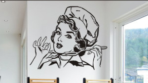 Вінілова інтер'єрна наклейка декор на стіну та шпалери «Шеф-кухар» з оракалу