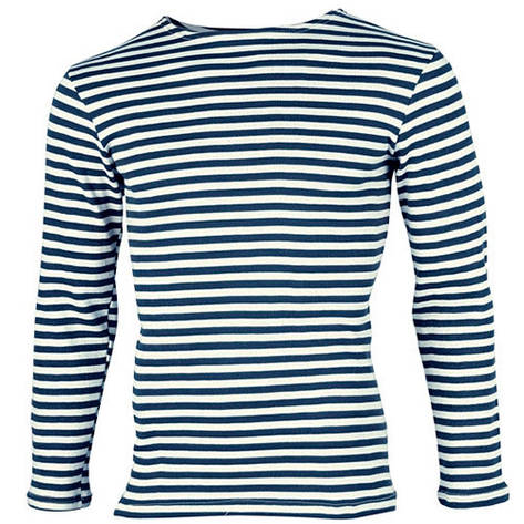 Тельняшка ВМФ із довгим рукавом ГОСТ, чоловіча бавовняна 100%, армійська морська ткані смуги Україна, 48–60 розмір, фото 1