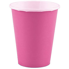 Стакани паперові стиль "Однотонний", яскраво рожевий, 8 шт, Набор стаканчиков "Ярко-розовый" 1502-1099