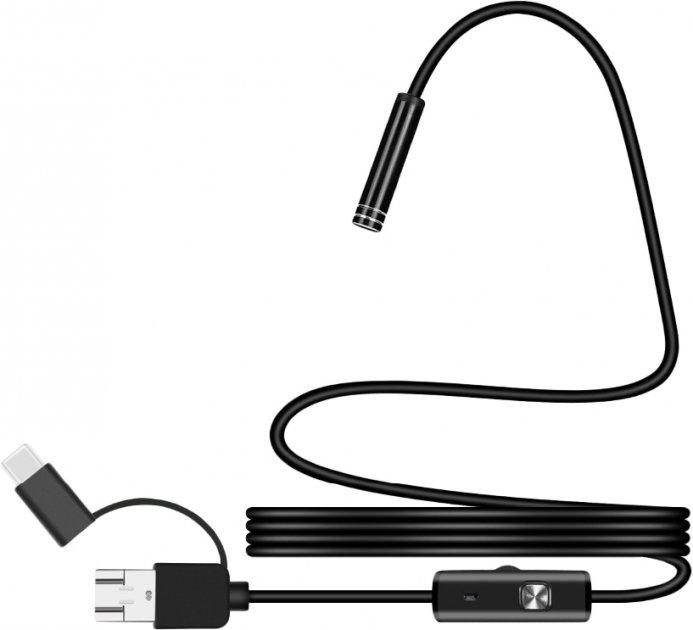 Ендоскоп, жорсткий дріт, 2м 3 in 1 MicroUSB/PC HD