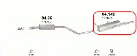 Глушитель CITROEN XSARA 1.8i (1.8i-16V) (1761 см3) (1998 2000 гг) универсал (Ситроен Ксара)