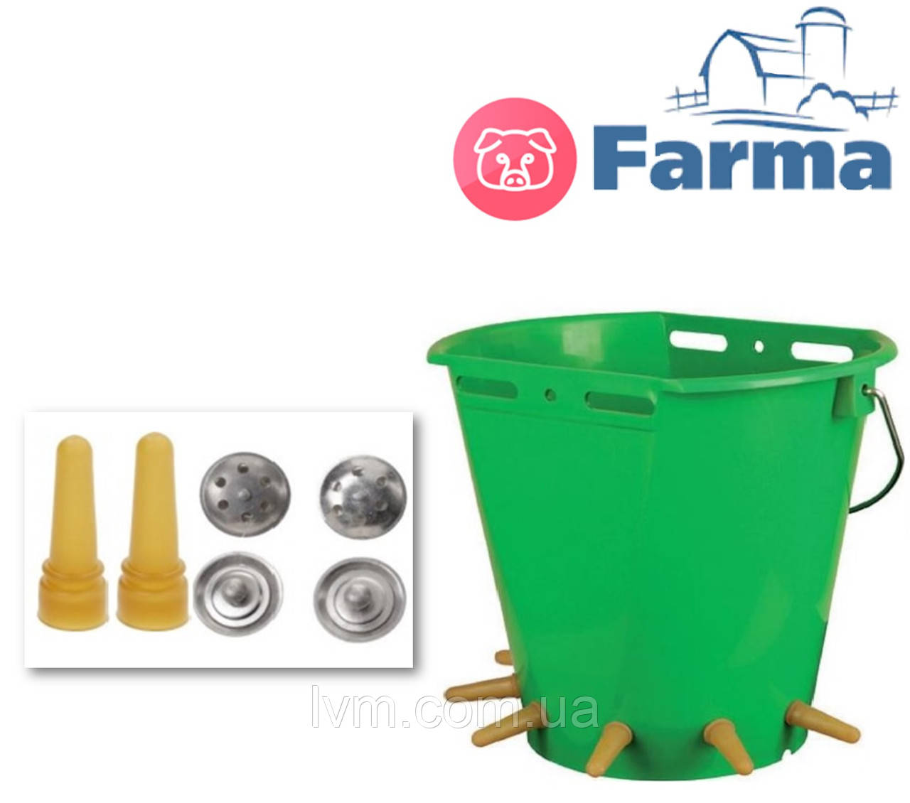 Відро з 6 сосками для випоювання поросят FARMA