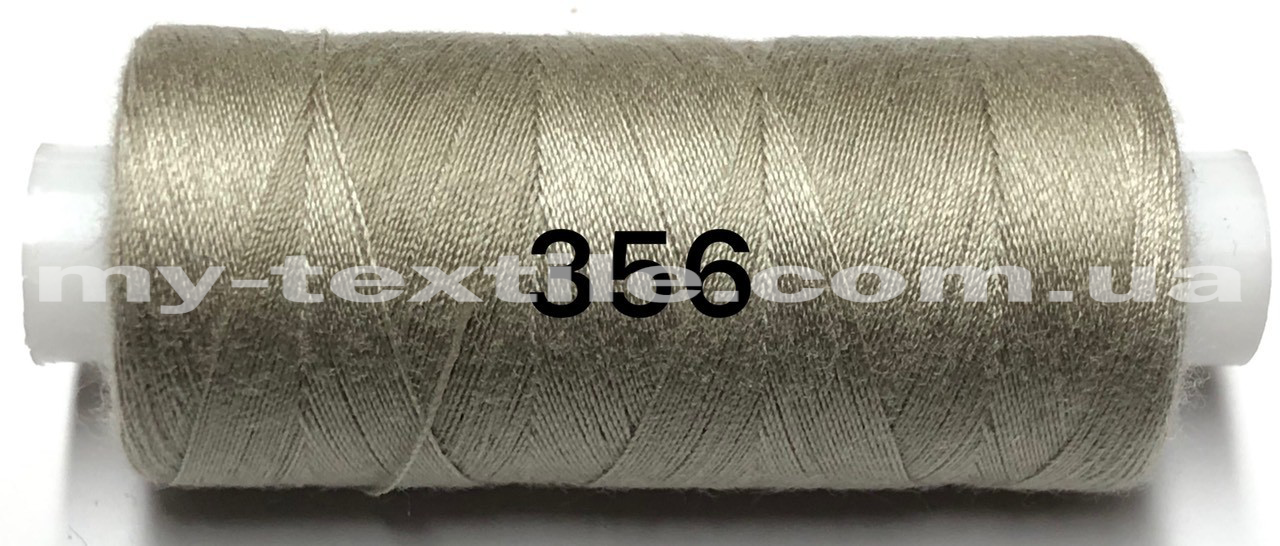 Нитка швейна 40s/2 400 ярдів Kiwi No356 Сірий, фото 1