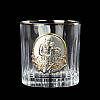 Кришталевий подарунковий набір чарок для горілки 6 шт з платиною Накладки Срібло Золото Boss Crystal Козаки, фото 5