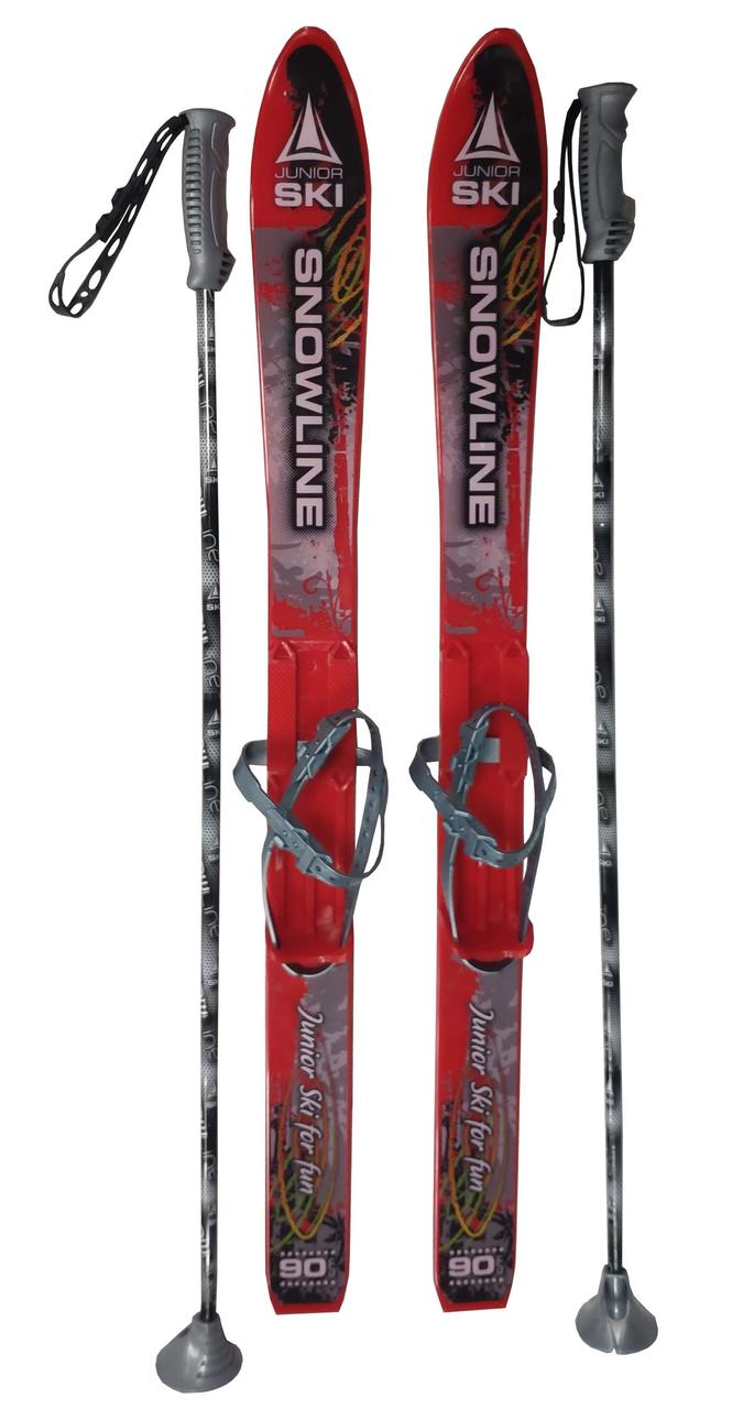Набір лижний дитячий GORKA 90 см (лижі +кріплення+ палки) червоний