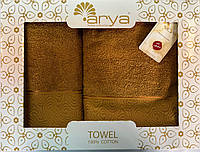 Набор махровых полотенец Arya Жаккард Fold 50x90-70x140 см.