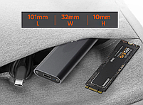 Зовнішня кишеня для M2 SSD NVMe PCIe USB 3.1 Type-C Blueendless 2802N Original, фото 4