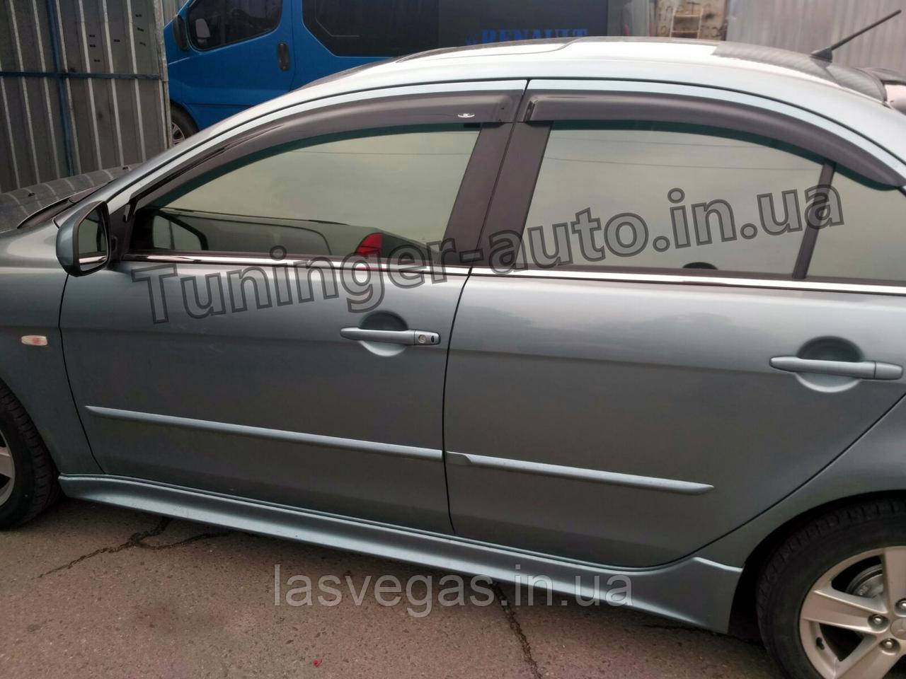 Вітровики, дефлектори вікон Mitsubishi Lancer X 2007- (Hic), фото 1