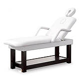 Масажна кушетка регульована по висоті Стаціонарний дерев'яний широкий Масажний стіл із підголовником 2215B, фото 2