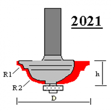 Фреза ГЛОБУС 2021 R3/8 кромочна кальовочна з нижнім підшипником