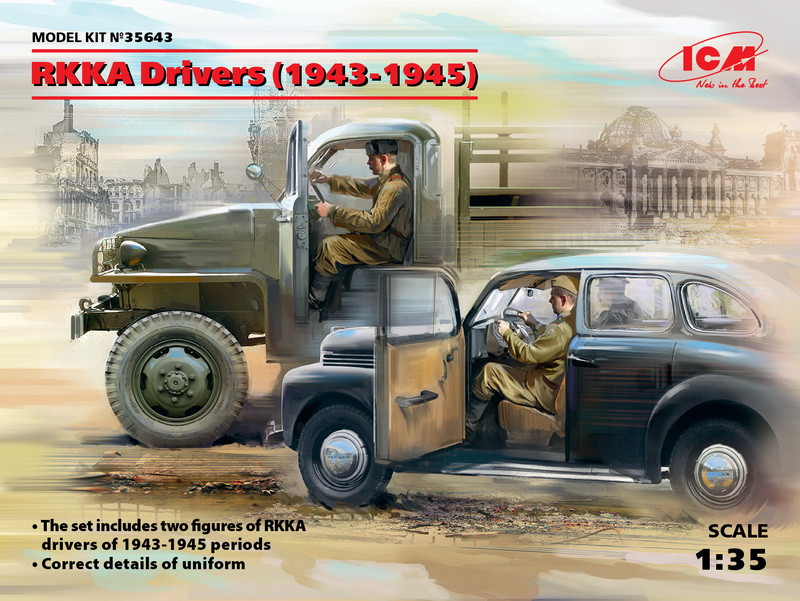Пластикова модель 1/35 ICM 35643 водії червоної армії (1943-1945) (2 figures), фото 1
