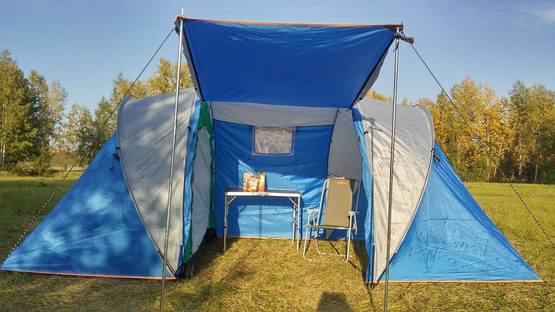 Палатка туристична LANYU двокімнатна 4-х місцева 450х220х180см