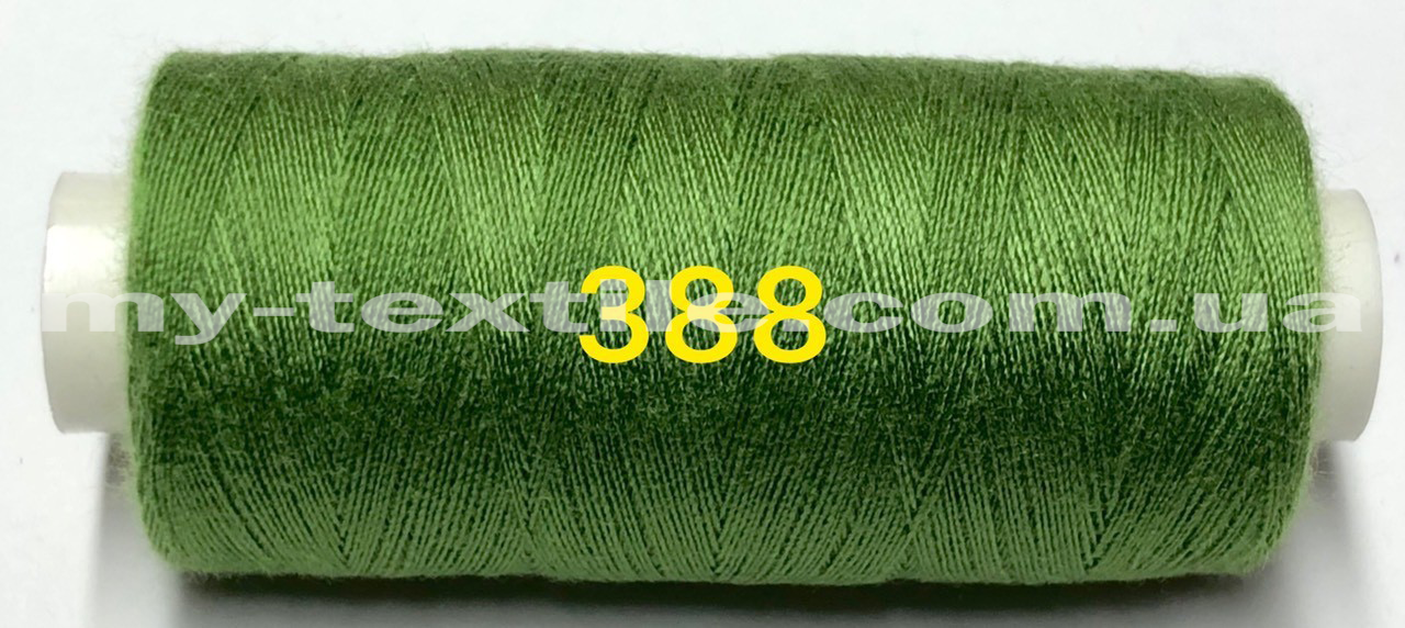 Нитка швейна 40s/2 400 ярдів Kiwi No388 Зелена оливка, фото 1