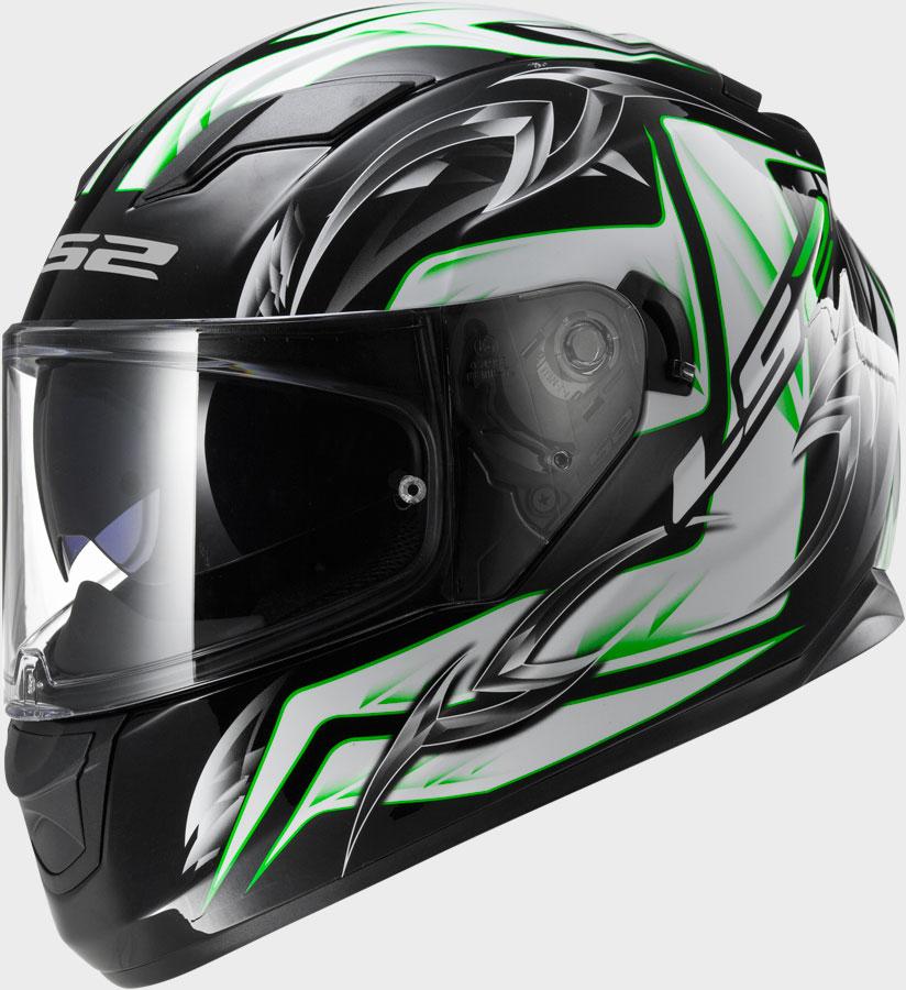 Мотошолом  LS2 FF320 stream steel white black green, фото 1