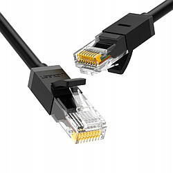 Патч-корд Ugreen мережевий кабель 1000 Mбіт/с Ethernet RJ45 Cat 6 круглий 10М Black (NW102)