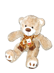 М'який великий пухнастий Ведмедик у плюшевому шарфі 70 см