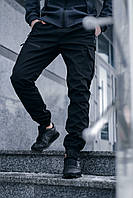 Мужские зимние утепленные штаны карго Softshell Софтшелл зауженные брюки на флисе с карманами