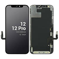 Дисплей для iPhone 12, iPhone 12 Pro, модуль в сборе (экран и сенсор), черный (OLED, Hard, GX OEM)