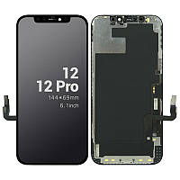 Дисплей для iPhone 12, iPhone 12 Pro, модуль в зборі (екран і сенсор), чорний (OLED, Hard, GX OEM)