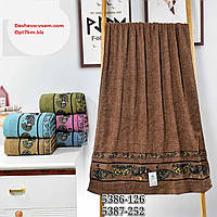 Від 6 шт. МЕ-Полотенце лицьове махра Орнамент однотонні розмір 50*90 см купити гуртом дешево в інтернет
