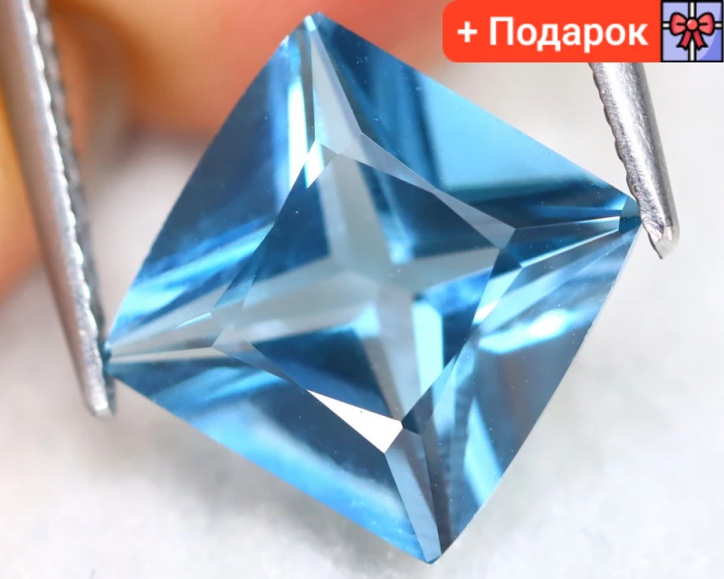 Натуральний топаз London Blue (Лондон Блю) 4.92 ct 10 x 10 x 6 mm