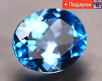 Натуральный Топаз Swiss Blue (Свис Блю) 4.80 ct 12 x 9.6 x 5.6mm