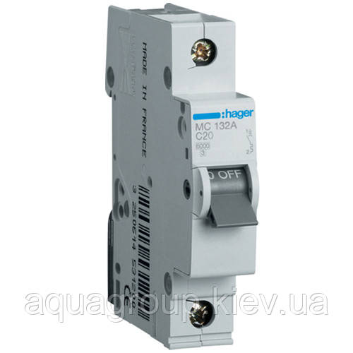 Hager Автоматичний вимикач Hager MC150A 1-полюсний 6kA In=50A тип C