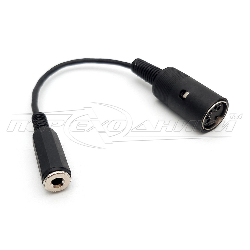 Кабель-перехідник гніздо 3.5 стерео — гніздо DIN 5pin (пластик), у екрані