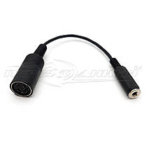 Кабель-переходник гнездо 3.5 стерео - гнездо DIN 5pin (пластик) на проводе в экране, фото 2