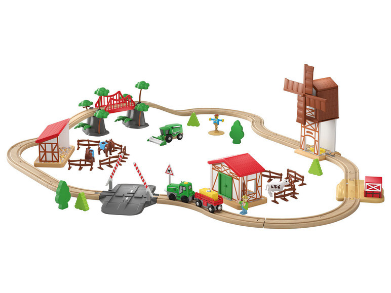 Дерев'яна залізниця Ферма PLAYTIVE 56 елементів