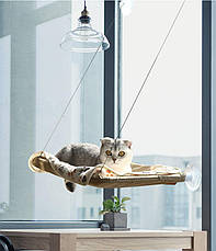 Підвісне віконне ліжко для кота RESTEQ 55х35см. Підвісний гамак для кота. Лежак віконний для кота. Місце сну для кота, фото 2